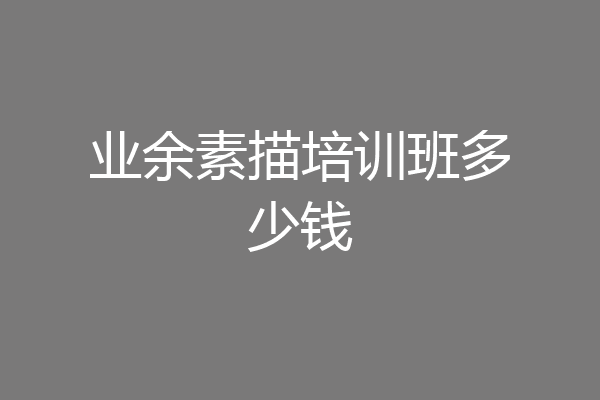 业余素描培训班多少钱
