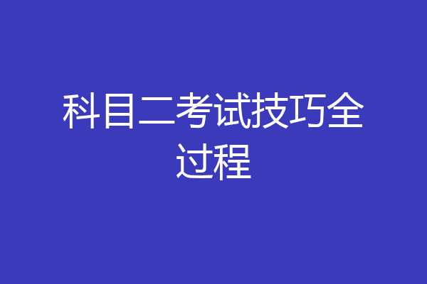 科目二考试技巧全过程