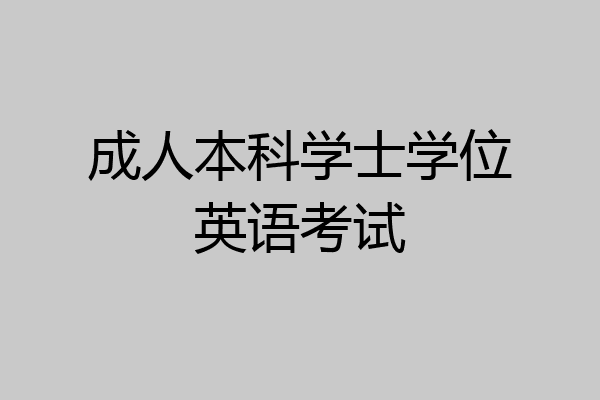 成人本科学士学位英语考试