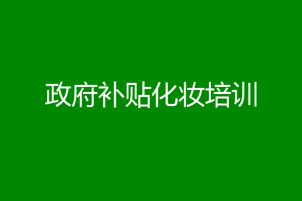 政府补贴化妆培训