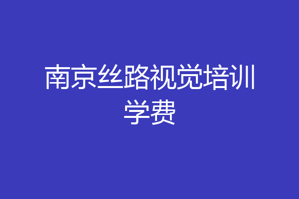 南京丝路视觉培训学费