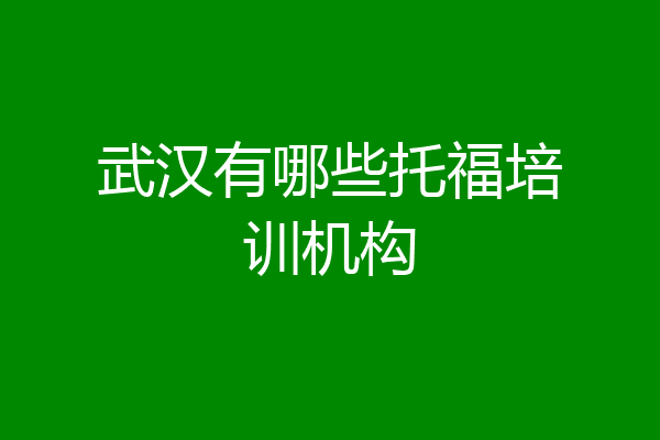 武汉有哪些托福培训机构
