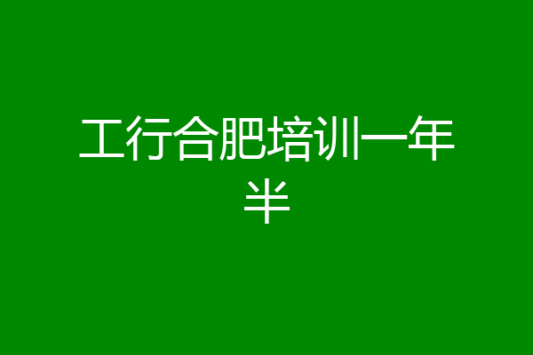 工行合肥培训一年半
