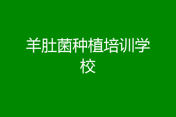 羊肚菌种植培训学校
