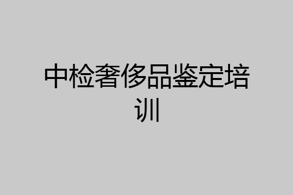 中检奢侈品鉴定培训