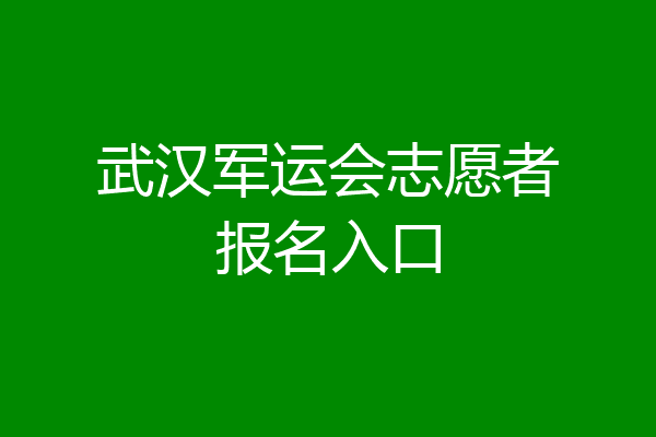 武汉军运会志愿者报名入口