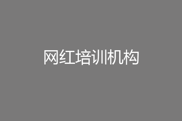网红培训机构