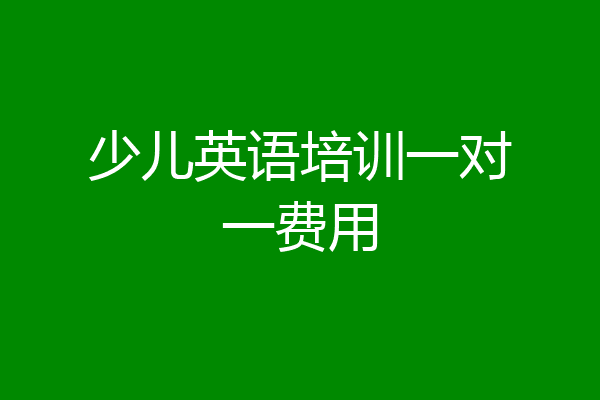 少儿英语培训一对一费用