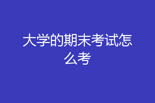 大学的期末考试怎么考