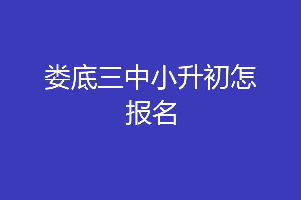 娄底三中小升初怎报名