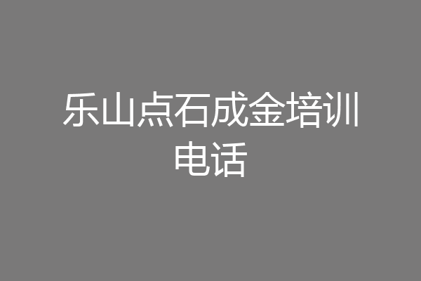 乐山点石成金培训电话