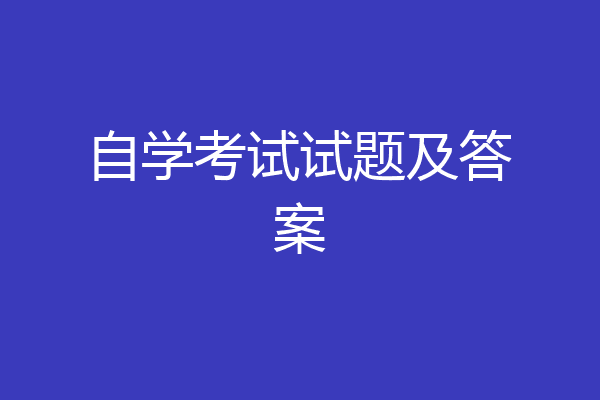 自学考试试题及答案