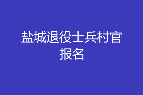 盐城退役士兵村官报名