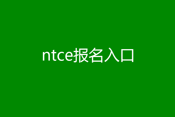 ntce报名入口