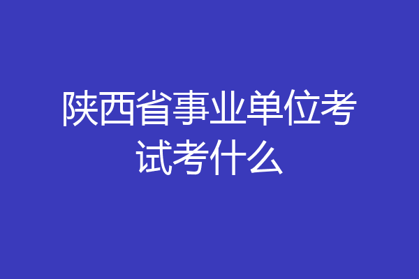 陕西省事业单位考试考什么