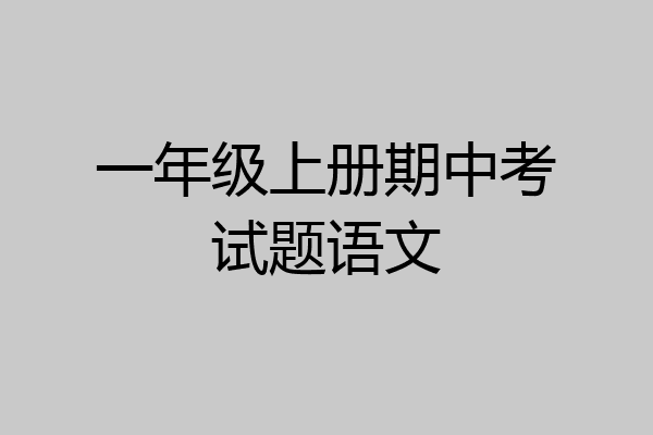 一年级上册期中考试题语文