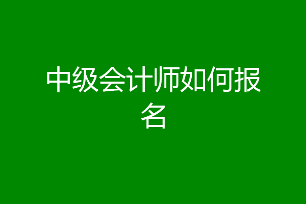 中级会计师如何报名