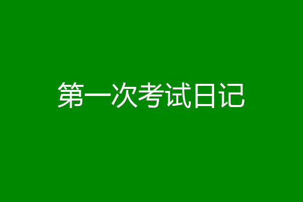 第一次考试日记