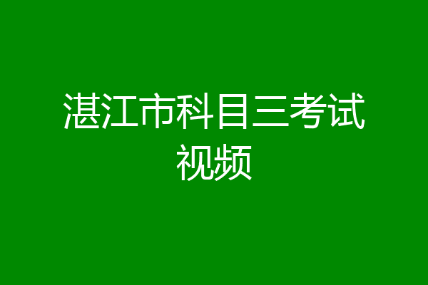 湛江市科目三考试视频