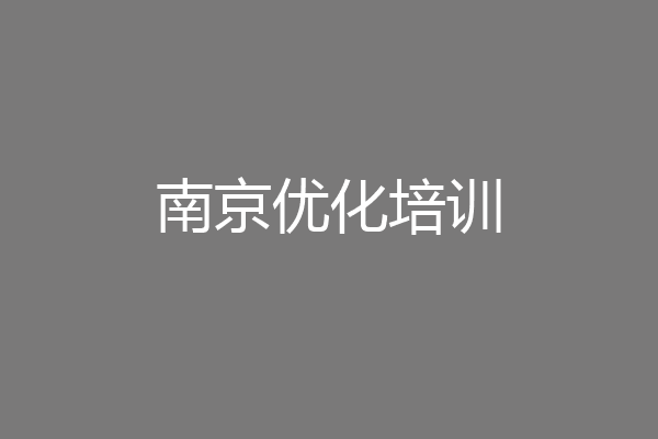 南京优化培训