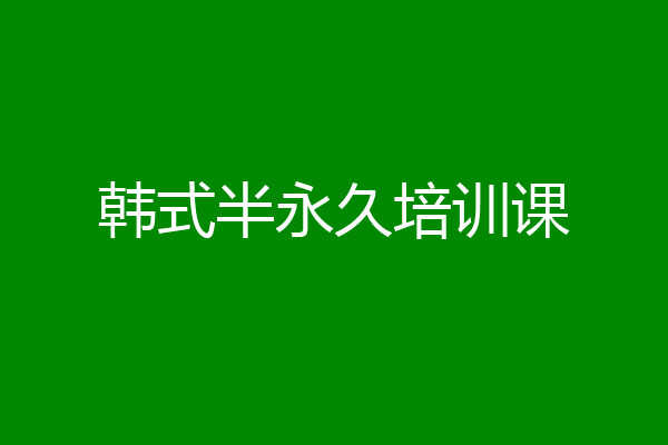 韩式半永久培训课