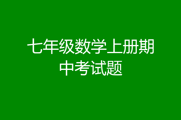 七年级数学上册期中考试题