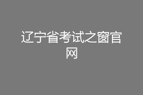辽宁省考试之窗官网