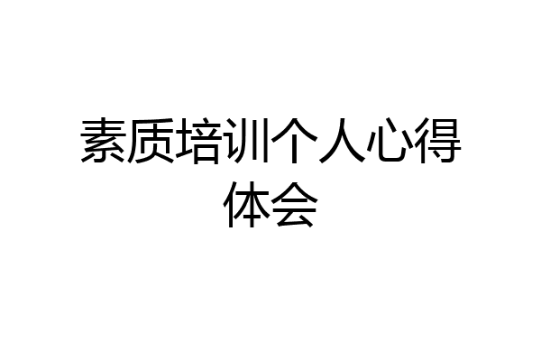 素质培训个人心得体会