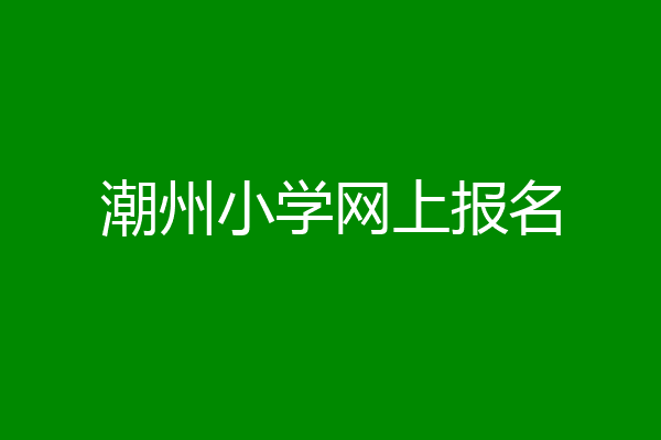 潮州小学网上报名