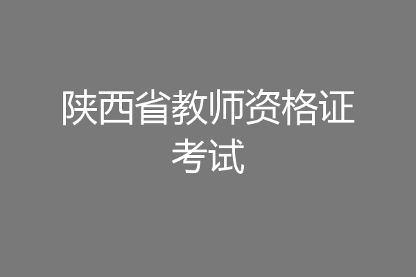 陕西省教师资格证考试