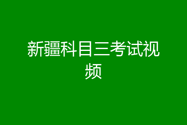 新疆科目三考试视频
