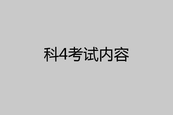 科4考试内容