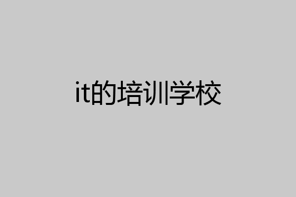 it的培训学校