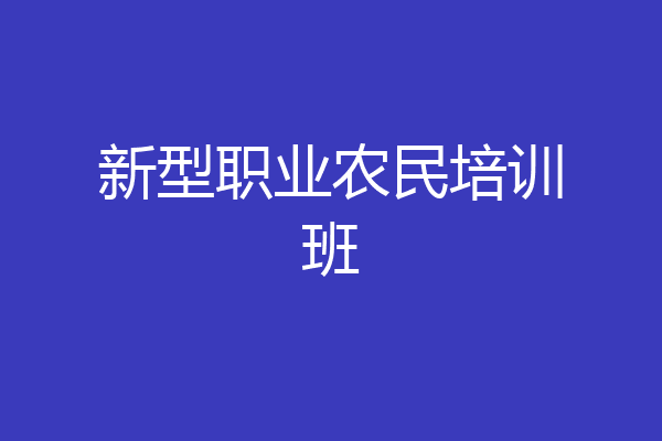 新型职业农民培训班