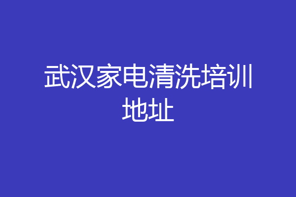 武汉家电清洗培训地址