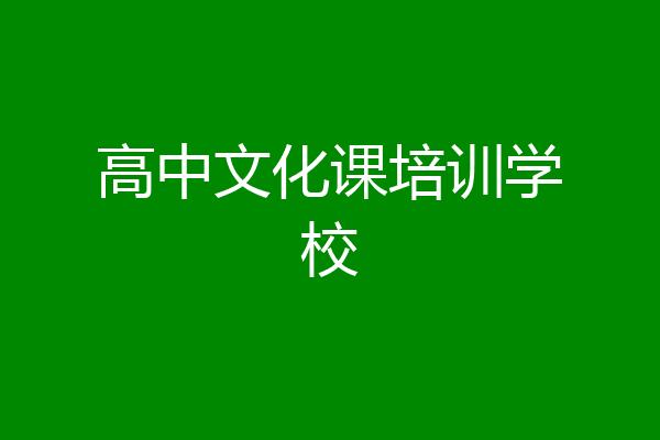 高中文化课培训学校
