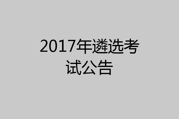 2017年遴选考试公告