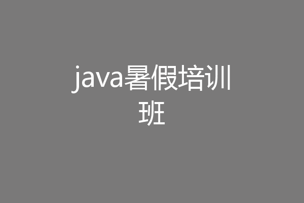 java暑假培训班