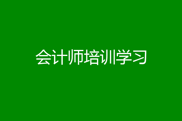 会计师培训学习