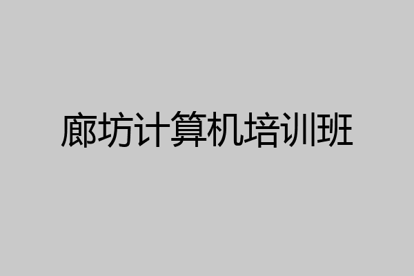 廊坊计算机培训班