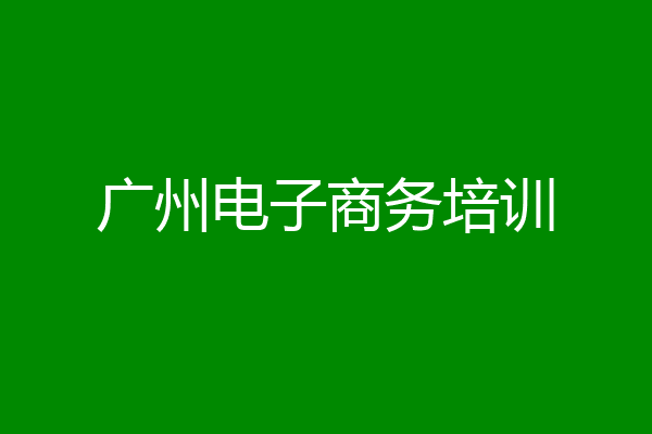 广州电子商务培训