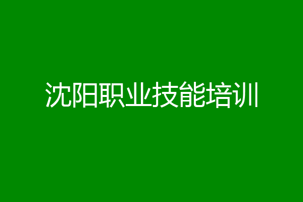 沈阳职业技能培训