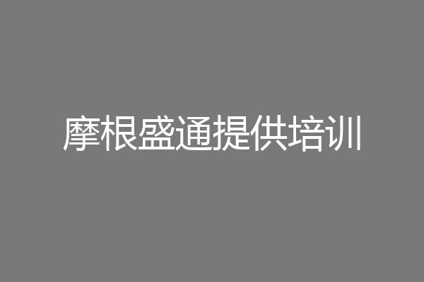 摩根盛通提供培训