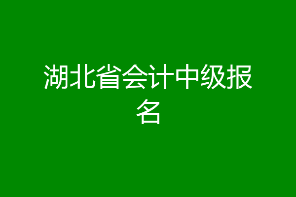 湖北省会计中级报名