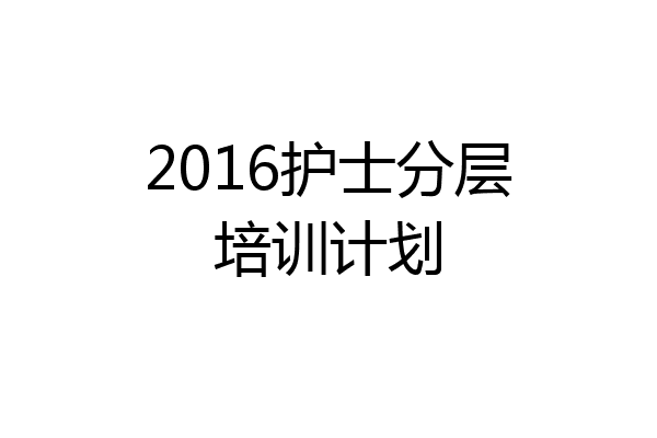 2016护士分层培训计划