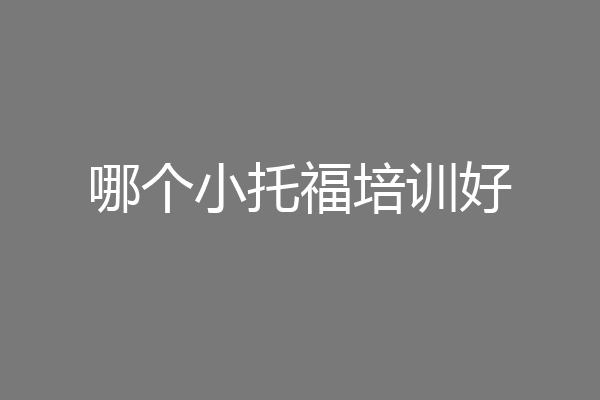 哪个小托福培训好