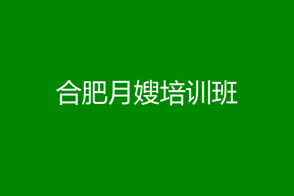 合肥月嫂培训班