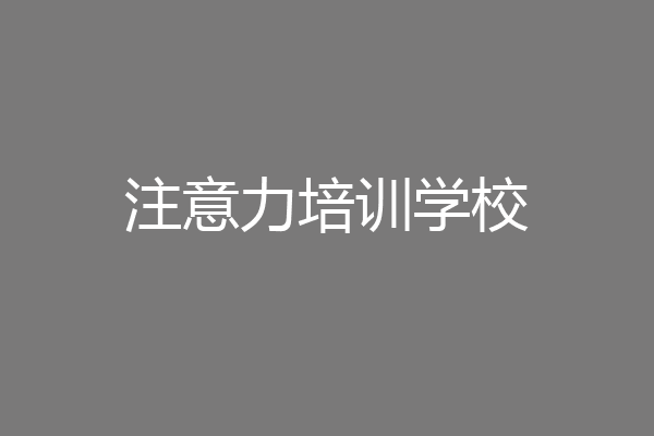 注意力培训学校