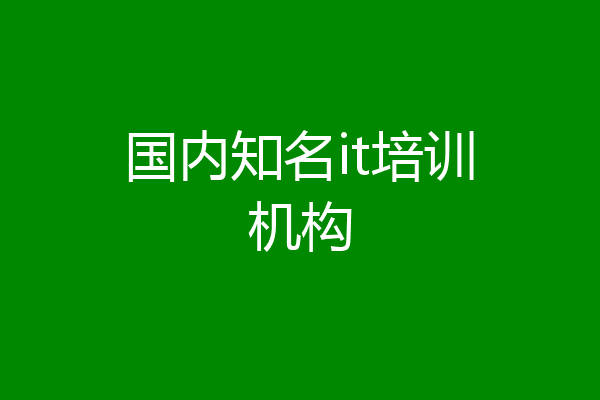 国内知名it培训机构