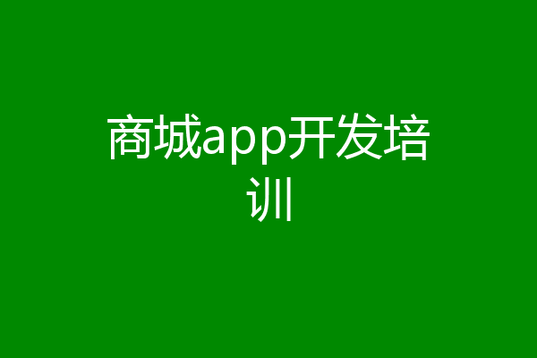 商城app开发培训